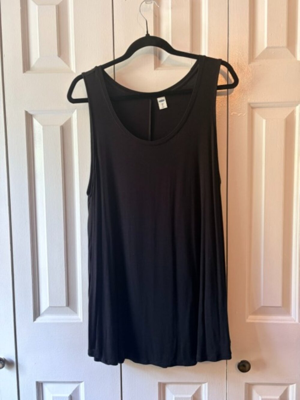 Old Navy Luxe Swing Tank Top XL Black Rayon Stretch Sleeveless